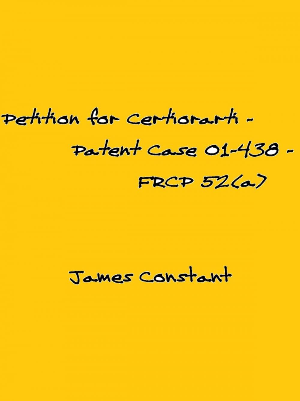 Big bigCover of Petition for Certiorari – Patent Case 01-438 - Federal Rule of Civil Procedure 52(a)