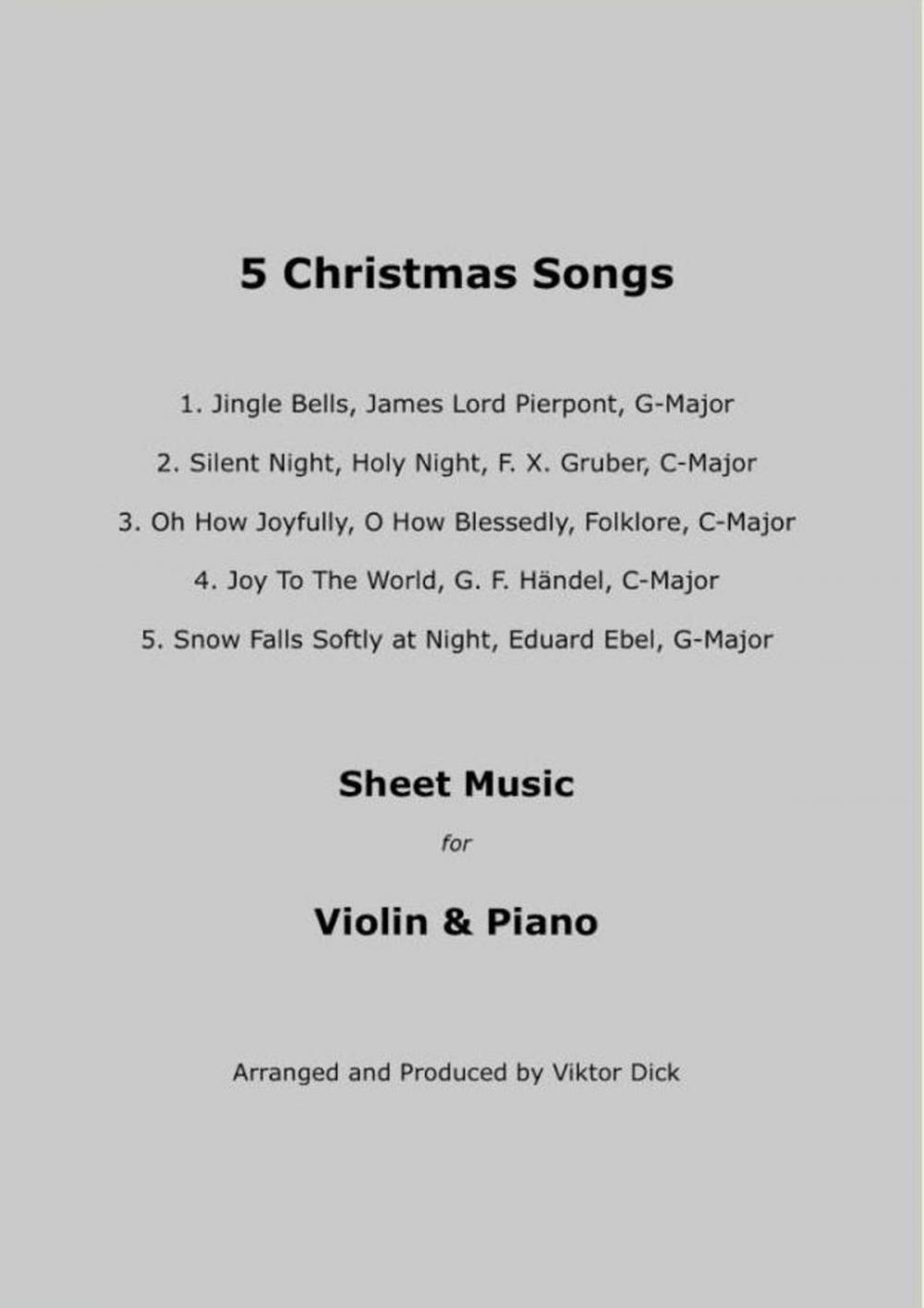 Big bigCover of 5 Christmas Songs Sheet Music for Violin & Piano