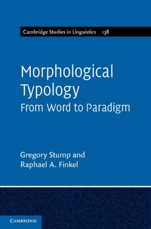Cover of the book Morphological Typology by Michael Bryan, Vicki Vann, Susan Barkehall Thomas
