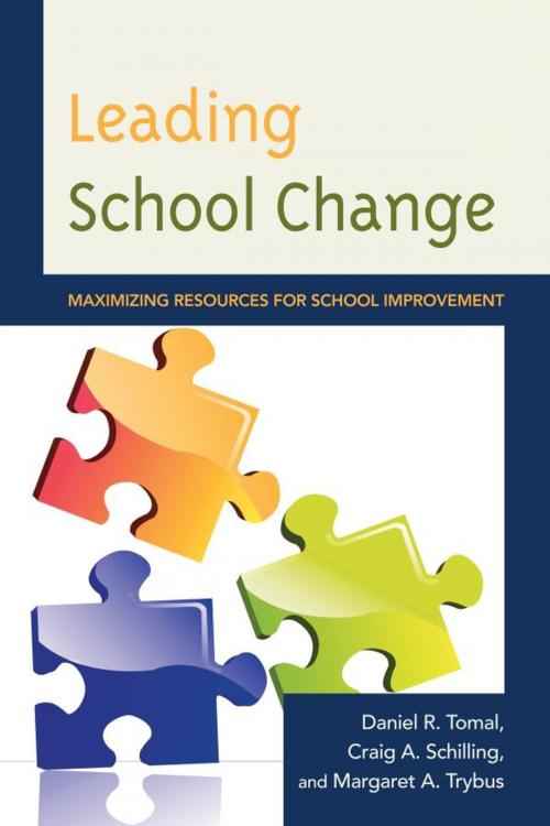 Cover of the book Leading School Change by Daniel R. Tomal, Craig A. Schilling, Margaret Trybus, R&L Education