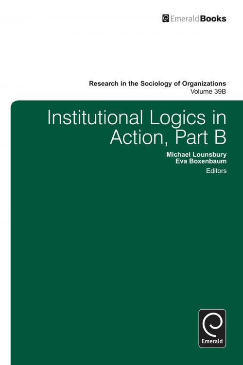 Cover of the book Institutional Logics in Action by , Emerald Group Publishing Limited