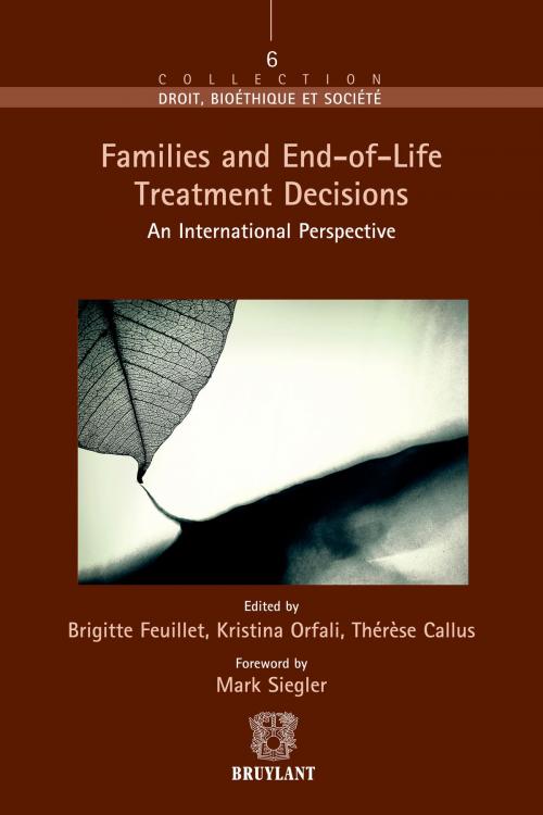 Cover of the book Families and End–of–Life Treatment Decisions by Mark Siegler, Bruylant