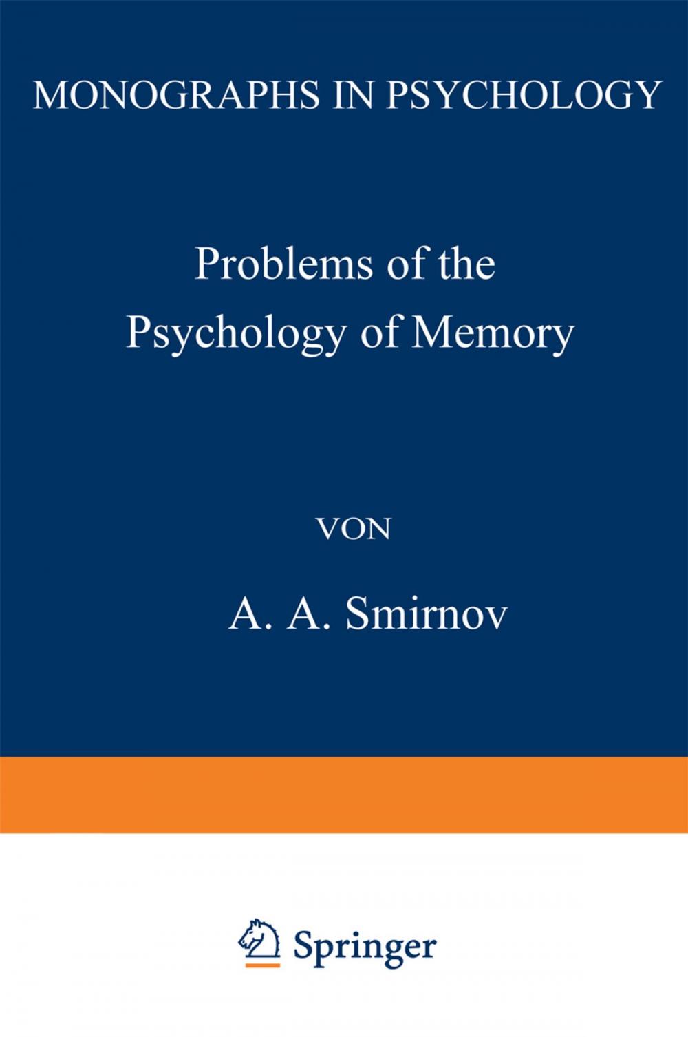 Big bigCover of Problems of the Psychology of Memory