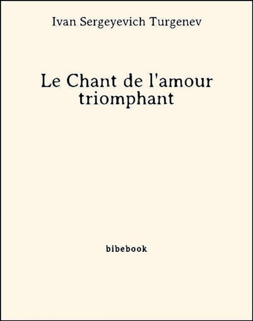 Big bigCover of Le Chant de l'amour triomphant