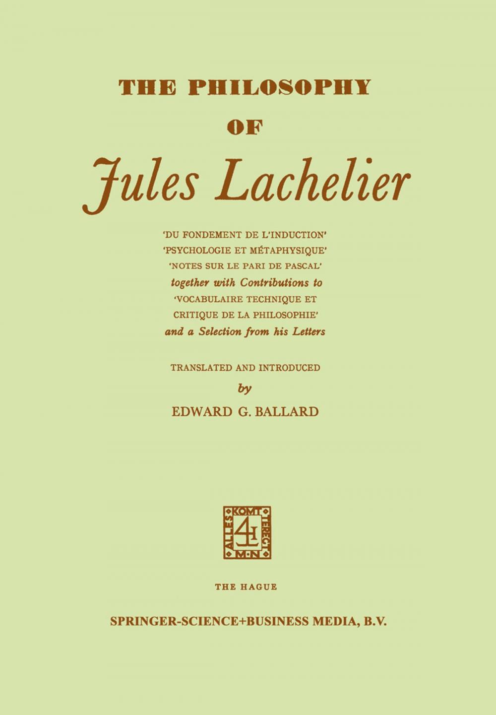Big bigCover of The philosophy of Jules Lachelier