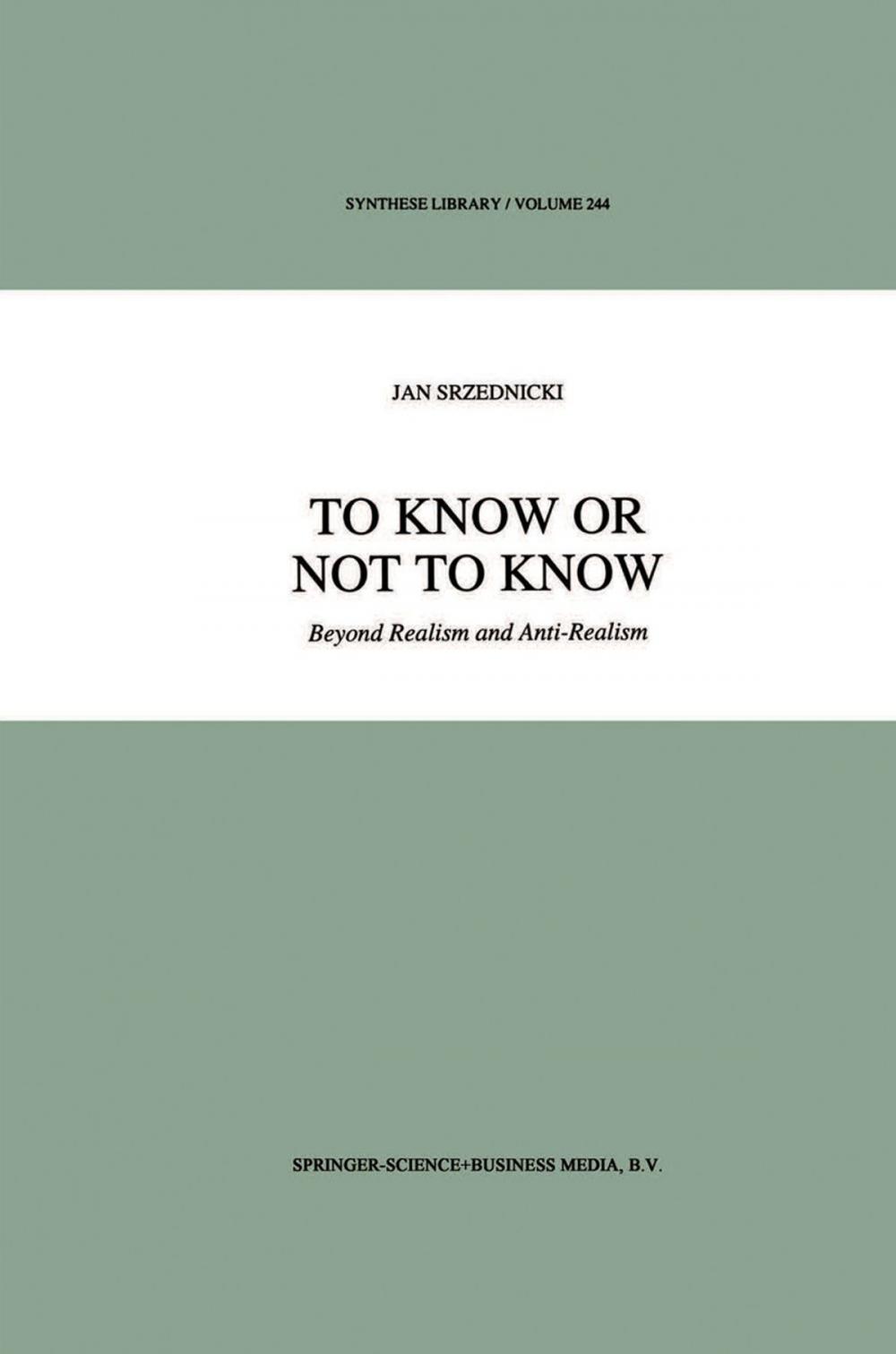 Big bigCover of To Know or Not to Know