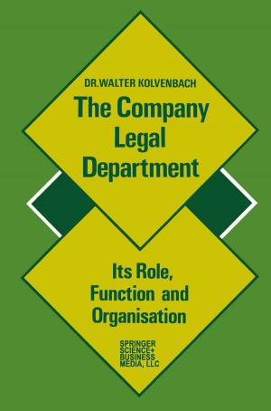 Cover of the book The Company Legal Department by Inmaculada de Melo-Martín