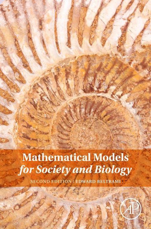 Cover of the book Mathematical Models for Society and Biology by Edward Beltrami, Elsevier Science