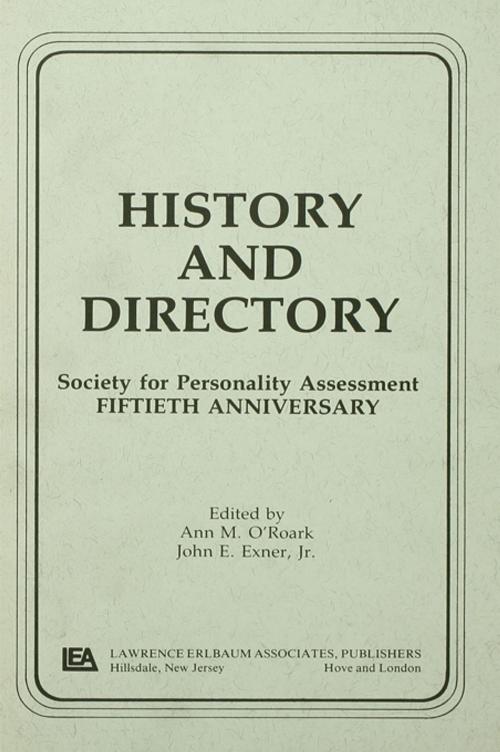 Cover of the book History and Directory by , Taylor and Francis