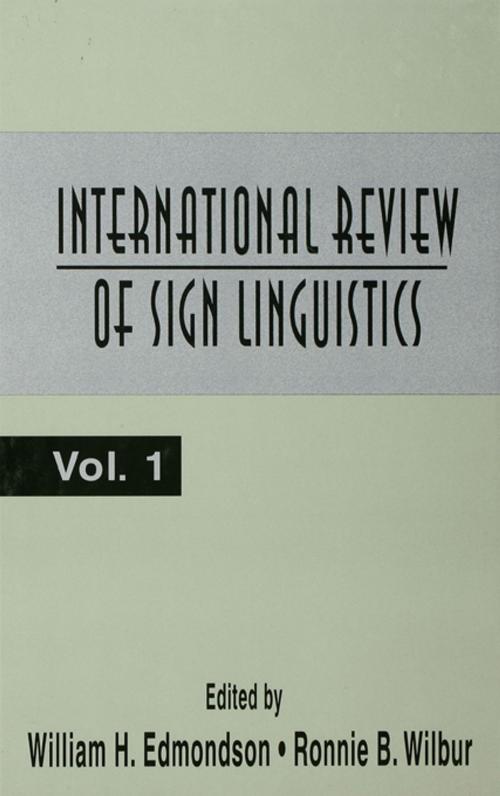 Cover of the book International Review of Sign Linguistics by , Taylor and Francis