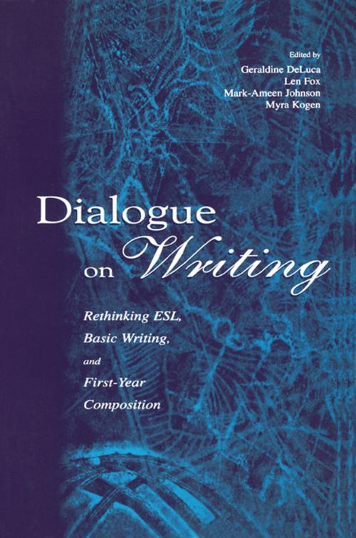 Cover of the book Dialogue on Writing by , Taylor and Francis