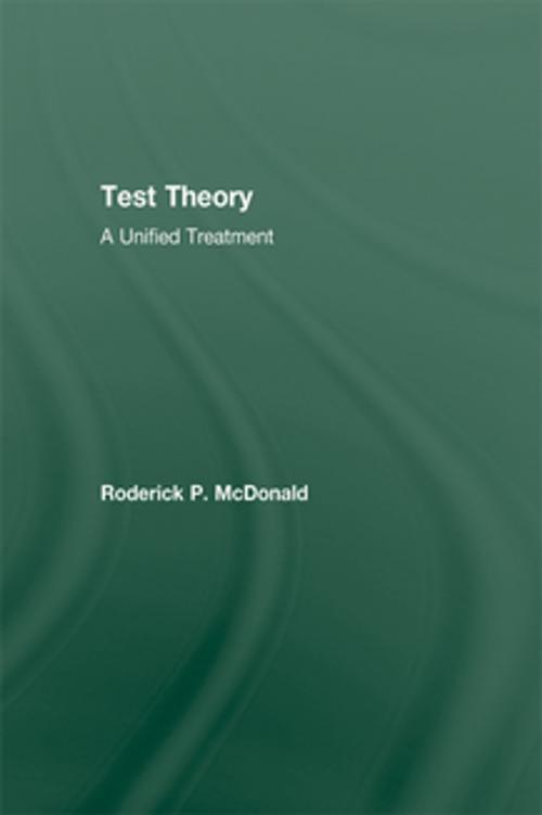 Cover of the book Test Theory by Roderick P. McDonald, Taylor and Francis
