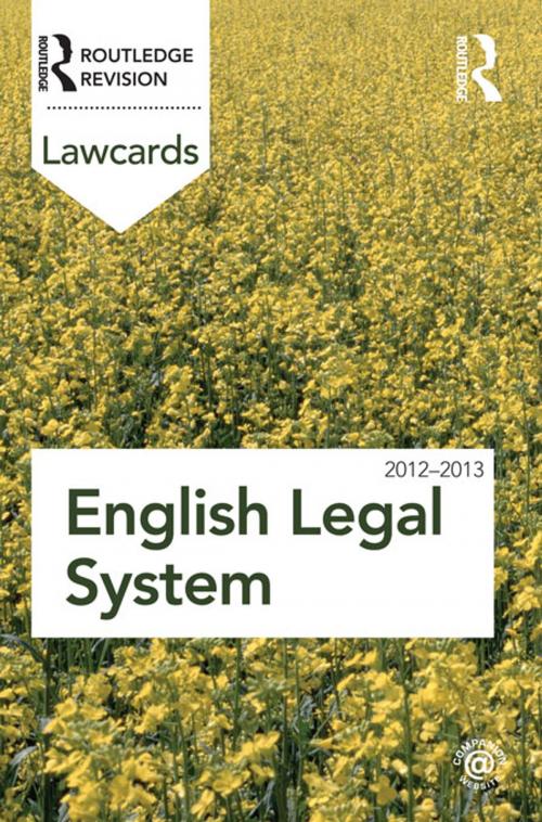 Cover of the book English Legal System Lawcards 2012-2013 by , Taylor and Francis