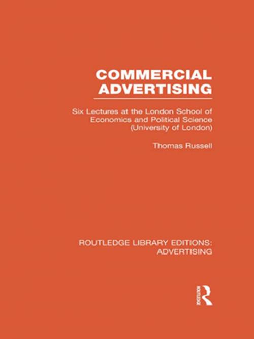 Cover of the book Commercial Advertising (RLE Advertising) by Thomas Russell, Taylor and Francis
