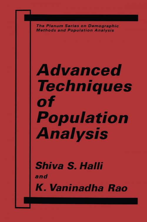 Cover of the book Advanced Techniques of Population Analysis by S.S. Halli, K.V. Rao, Springer US