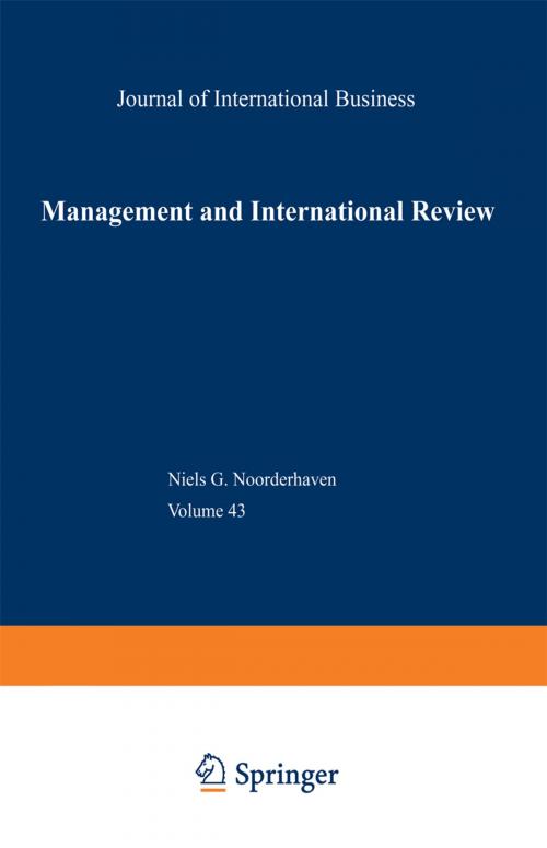Cover of the book Management and International Review by , Gabler Verlag