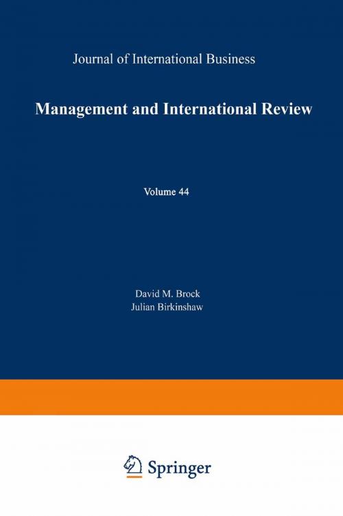 Cover of the book Management and International Review by , Gabler Verlag