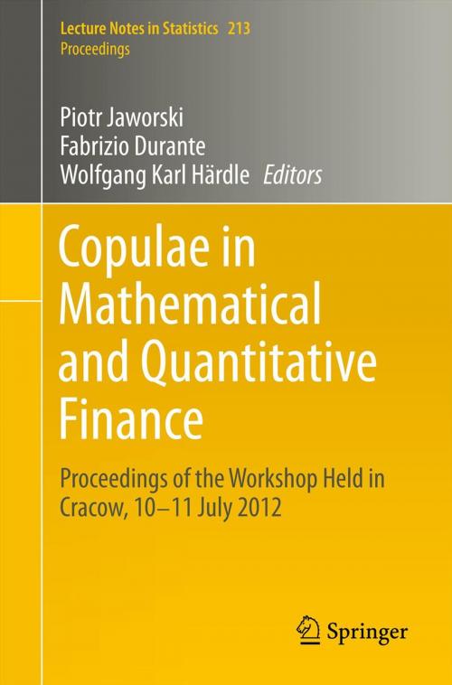 Cover of the book Copulae in Mathematical and Quantitative Finance by , Springer Berlin Heidelberg