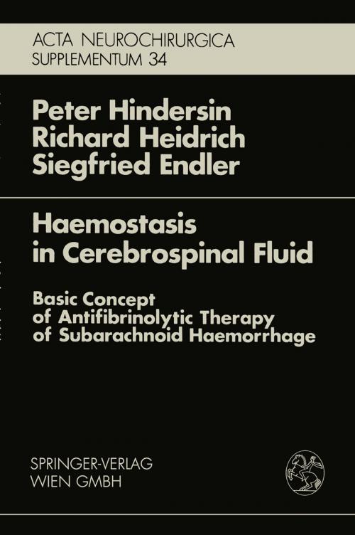 Cover of the book Haemostasis in Cerebrospinal Fluid by P. Hindersin, R. Heidrich, S. Endler, Springer Vienna
