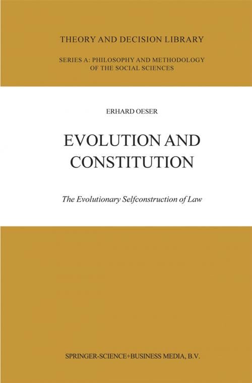 Cover of the book Evolution and Constitution by E.F. Oeser, Springer Netherlands