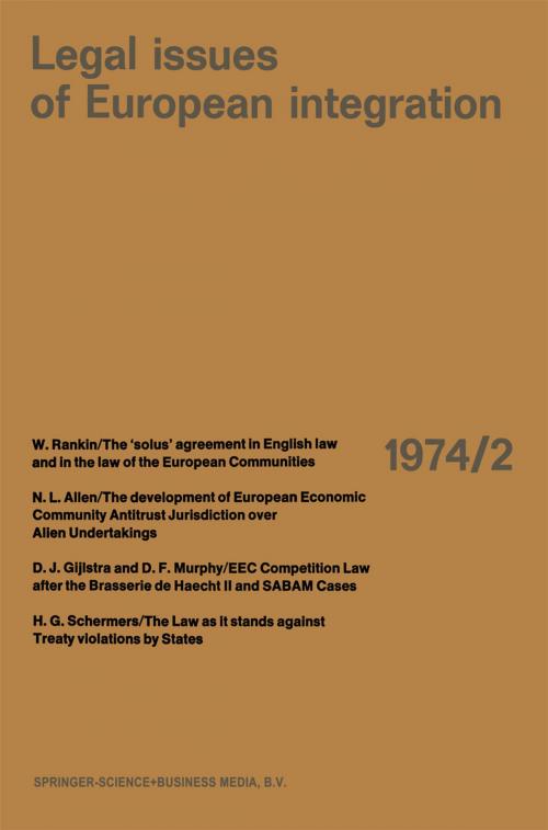 Cover of the book Legal Issues of European Integration by , Springer Netherlands