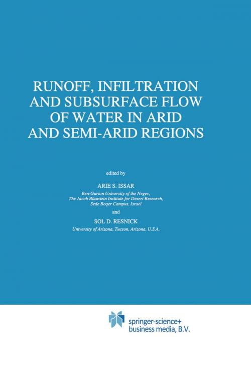 Cover of the book Runoff, Infiltration and Subsurface Flow of Water in Arid and Semi-Arid Regions by , Springer Netherlands