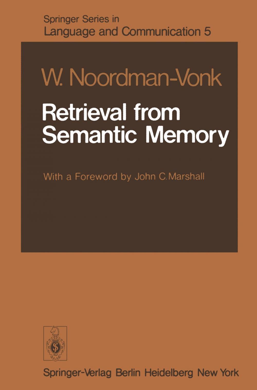 Big bigCover of Retrieval from Semantic Memory