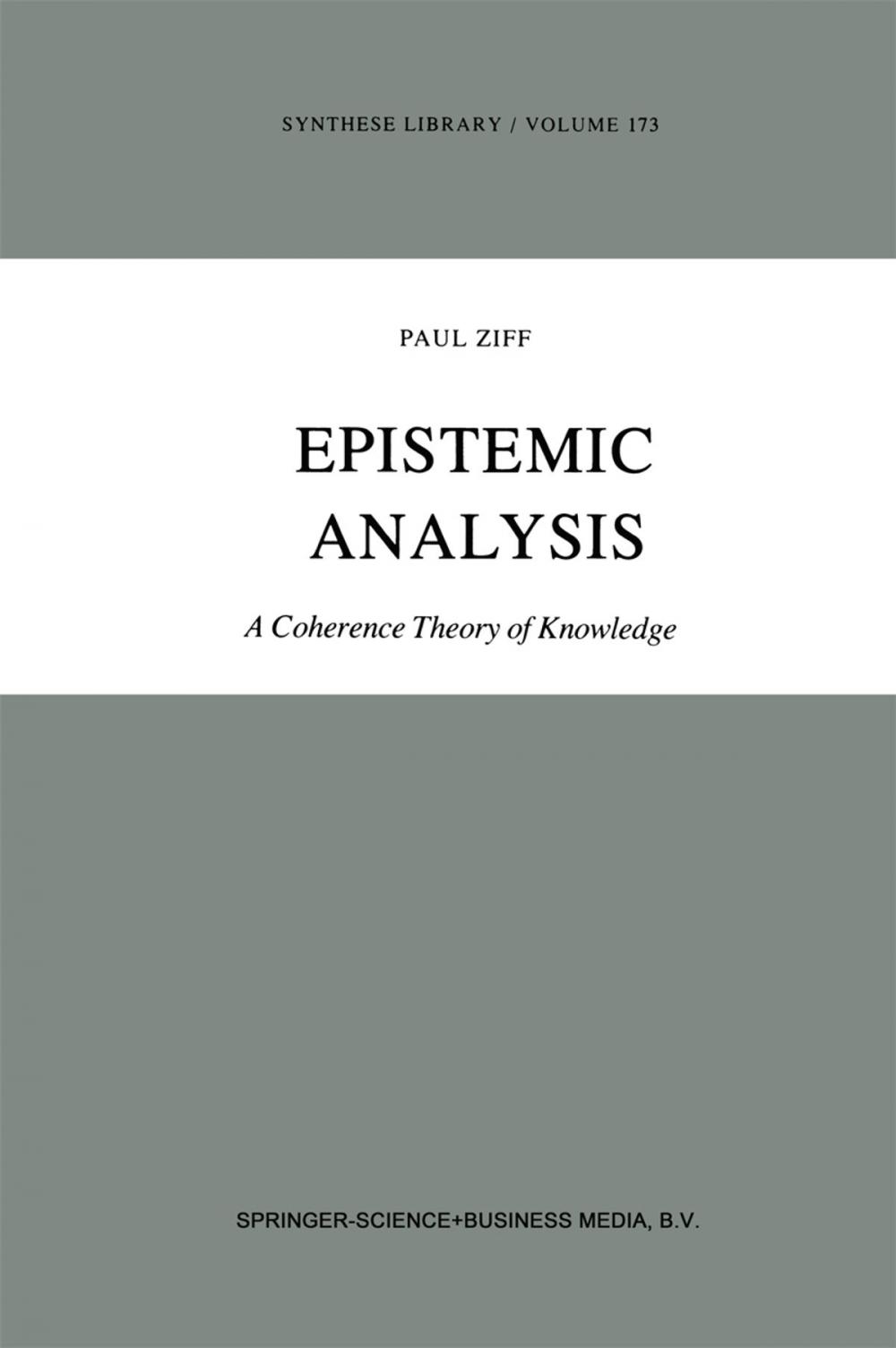 Big bigCover of Epistemic Analysis