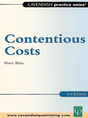 Cover of the book Practice Notes on Contentious Costs by Mario Morselli