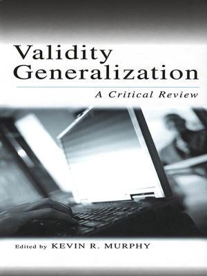 Cover of the book Validity Generalization by Jessie Blackbourn, Deniz Kayis, Nicola McGarrity