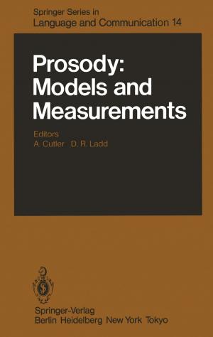 Cover of the book Prosody: Models and Measurements by Daniel Boujard, Bruno Anselme, Christophe Cullin, Céline Raguénès-Nicol