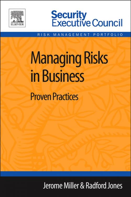 Cover of the book Managing Risks in Business by Jerome Miller, Radford Jones, Elsevier Science