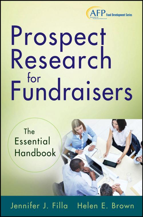 Cover of the book Prospect Research for Fundraisers by Jennifer J. Filla, Helen E. Brown, Wiley