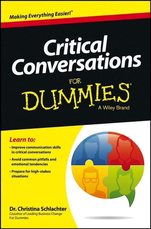 Cover of the book Critical Conversations For Dummies by Schlachter, Wiley