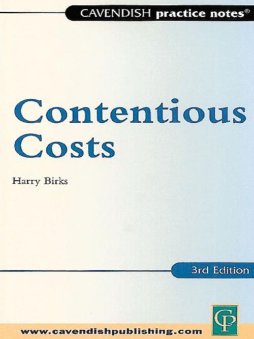 Cover of the book Practice Notes on Contentious Costs by , Taylor and Francis