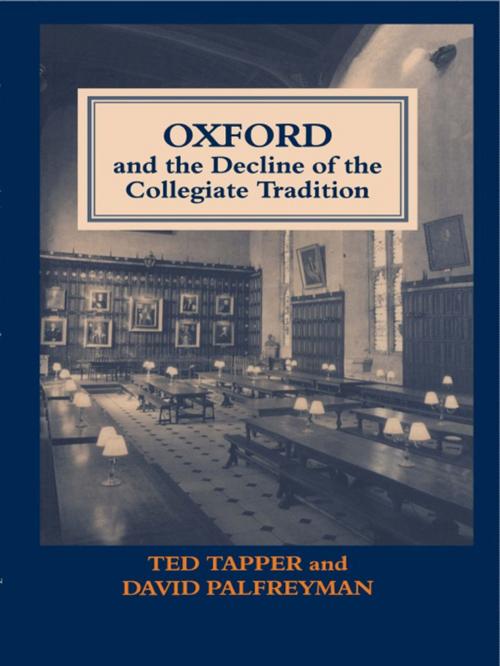 Cover of the book Oxford and the Decline of the Collegiate Tradition by David Palfreyman, Ted Tapper, Taylor and Francis