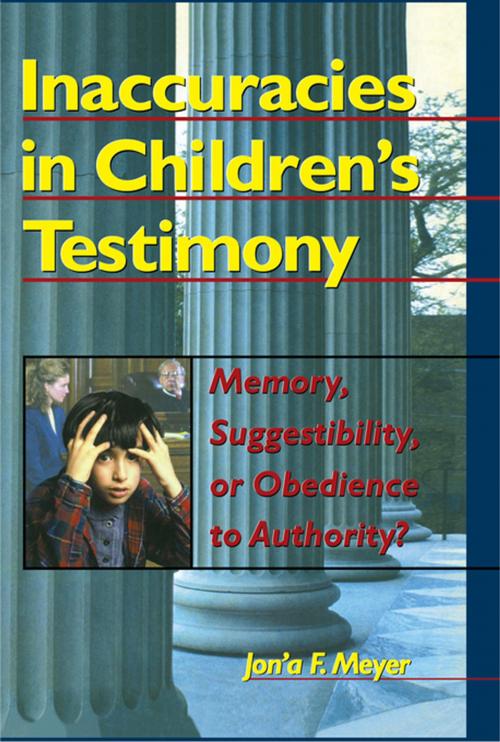 Cover of the book Inaccuracies in Children's Testimony by Letitia C Pallone, Jon'A F Meyer, Taylor and Francis