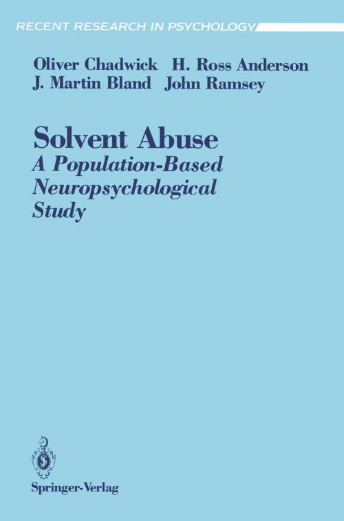 Cover of the book Solvent Abuse by Oliver Chadwick, H. Ross Anderson, J. Martin Bland, John Ramsey, Springer New York