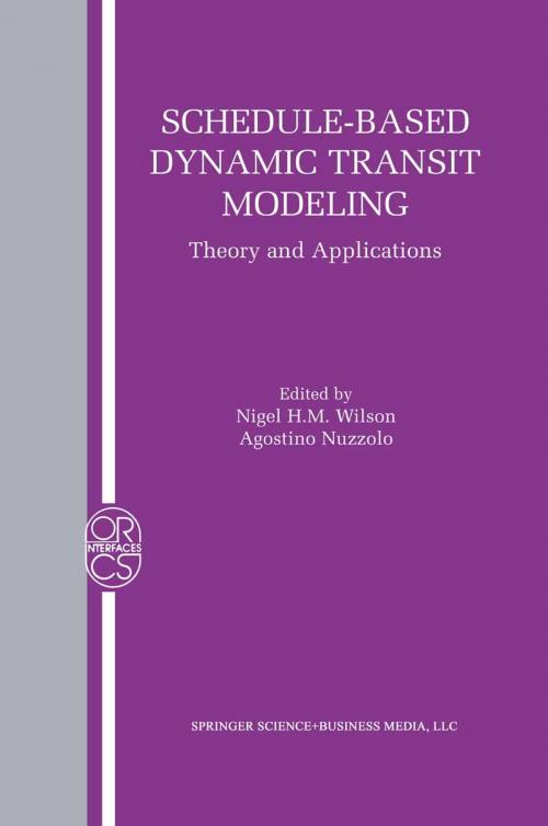 Cover of the book Schedule-Based Dynamic Transit Modeling by , Springer US