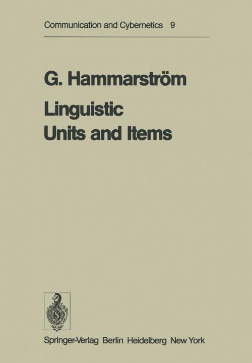 Cover of the book Linguistic Units and Items by G. Hammarström, Springer Berlin Heidelberg
