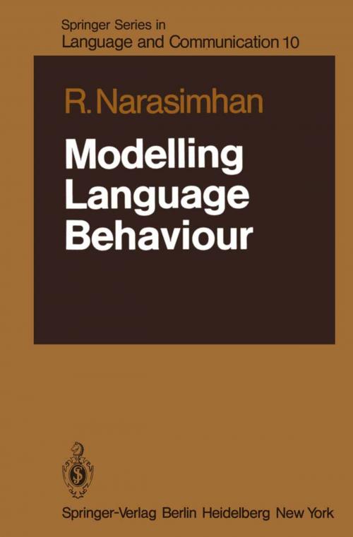Cover of the book Modelling Language Behaviour by R. Narasimhan, Springer Berlin Heidelberg