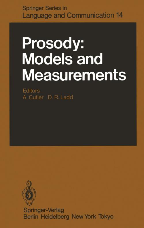 Cover of the book Prosody: Models and Measurements by , Springer Berlin Heidelberg