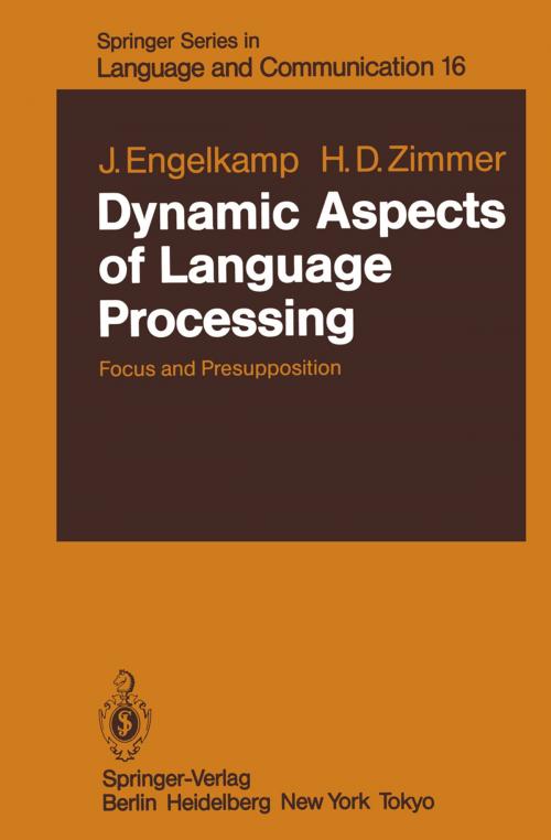 Cover of the book Dynamic Aspects of Language Processing by Johannes Engelkamp, H. D. Zimmer, Springer Berlin Heidelberg