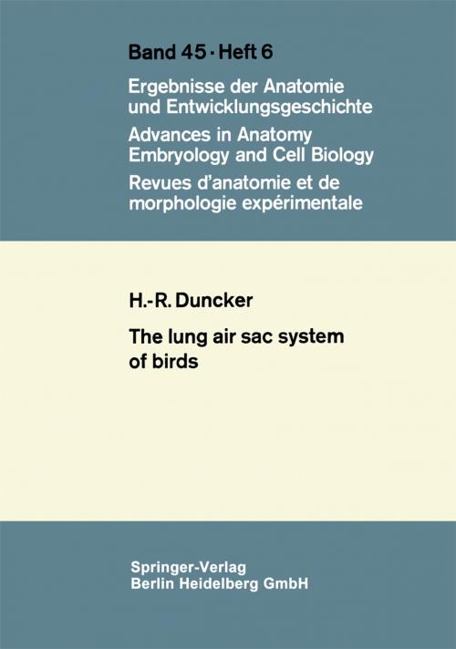 Cover of the book The Lung Air Sac System of Birds by Hans-Rainer Duncker, Springer Berlin Heidelberg