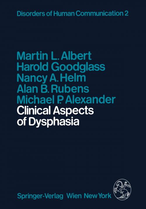 Cover of the book Clinical Aspects of Dysphasia by H. Goodglass, A.B. Rubens, M.L. Albert, N.A. Helm, M.P. Alexander, Springer Vienna
