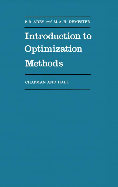 Cover of the book Introduction to Optimization Methods by P. Adby, Springer Netherlands