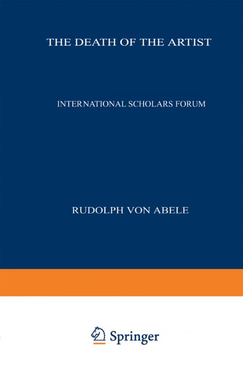 Cover of the book The Death of the Artist by Rudolph Radama Von Abele, Springer Netherlands