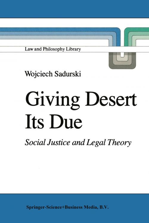 Cover of the book Giving Desert Its Due by Wojciech Sadurski, Springer Netherlands