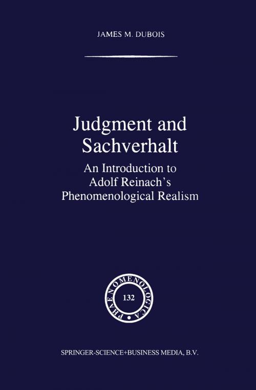 Cover of the book Judgment and Sachverhalt by J.M. Dubois, Springer Netherlands
