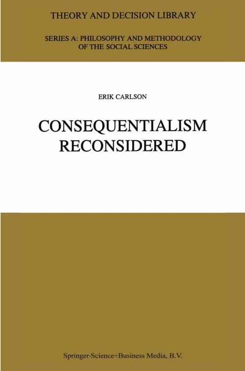 Cover of the book Consequentialism Reconsidered by E. Carlson, Springer Netherlands